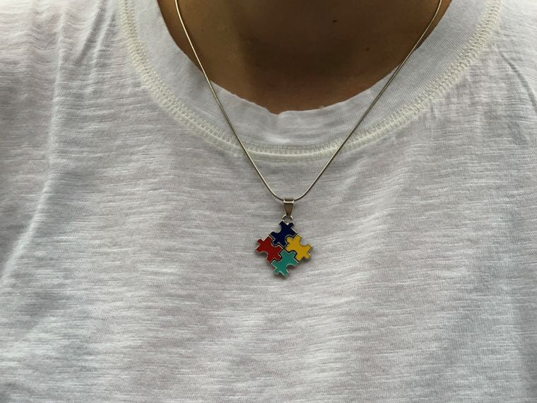 Autism Necklace - Autism Crystal Puzzle Piece Necklace|AutismThings.com